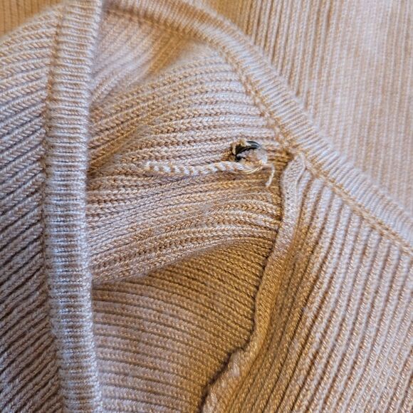 J Crew Dress Knit Maxi  Plunge Viscose Tan Large NWT - Picture 6 of 10